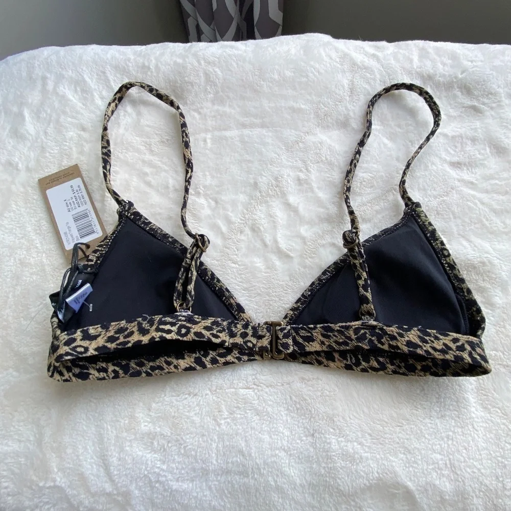 New!Free People Thrills Animal wayward triangle string bikini top 14787